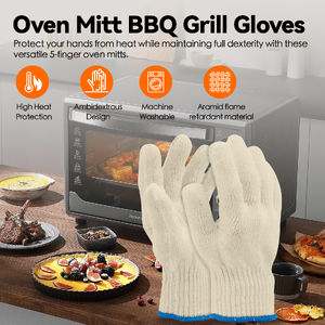 5 Finger Oven Mitt BBQ Grill Gloves