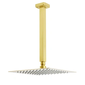 Brushed Square Rainfall Shower Head Ceiling Dropper Extension Arm Set