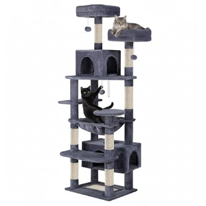 Carla Home CAT Tree Tower Indoor Cats Plush Perches Dual Condos Sisal Scratching Posts