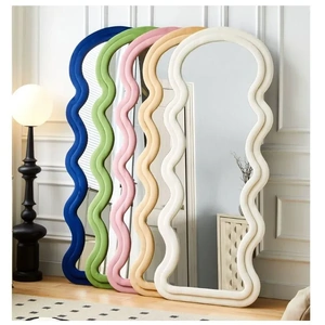 Elegance Curvy Floor Mirror Wavy Full Lenght Curvy Squiggle Full Body Irregular Asymmetrical Floor