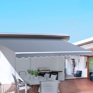 Retractable Folding Arm Awning Motorised Sunshade Pearl