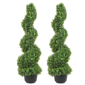 VEVOR Artificial Topiaries Boxwood Trees Tall Faux Topiary Plant Outdoor All Year Feaux Plant