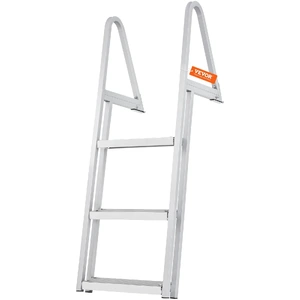 VEVOR Dock Ladder Removable 3 Steps Load Capacity Aluminum Alloy Pontoon Boat Ladder Wide