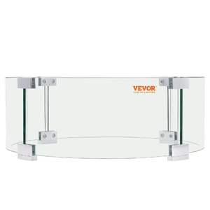 VEVOR Fire Pit Wind Guard Inch Glass Flame Guard Round Glass Shield 1 4