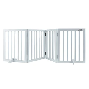VEVOR Free Standing Dog Gate H X W Freestanding Pet Gate 4 Panels Foldable