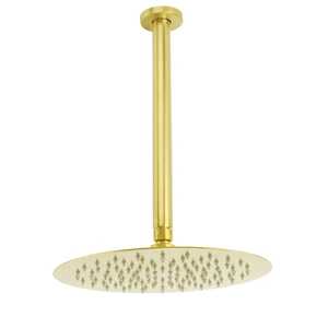 Wels Round Stainless Steel Shower Head Extension Ceiling Arm Set Brushed