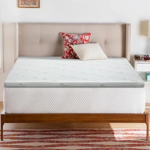 Bedding Cool Gel Memory Foam Mattress Topper w/Bamboo Cover 5cm