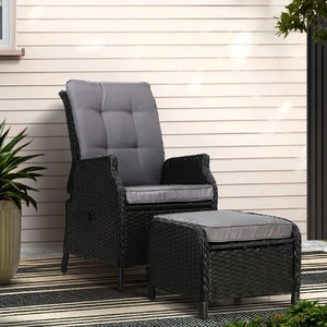 Recliner Chair Sun lounge Setting Outdoor Furniture Patio Wicker Sofa