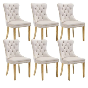 AADEN Velvet Dining Chairs with Golden Metal Legs