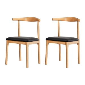 Dining Chairs Rubber Wood Leather Seat