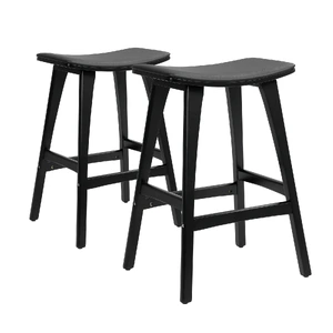 Wooden Bar Stool Padded PU Leather Dining Chair KANSO
