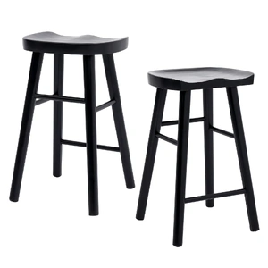Wooden Bar Stool Dining Chair Pine Wood FRIDA