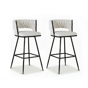 Bar Stools Kitchen Dining Chair Counter Stool Woven Velvet Metal