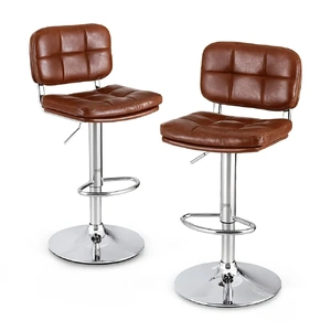 Bar Stools Kitchen Swivel Gas Lift Counter Chair Tuft PU Leather