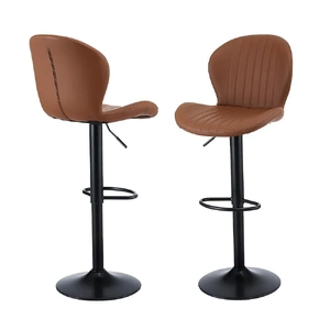 Bar Stools Kitchen Swivel Gas Lift Counter Chair Shell Leather