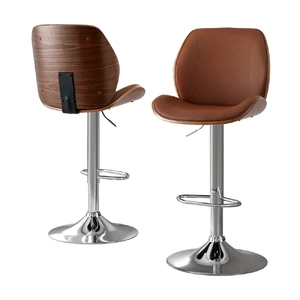 Bar Stools Bentwood Adjustable Kitchen Counter Chair Leather