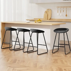 Bar Stools Kitchen Dining Chairs Counter Stool PU Leather Metal