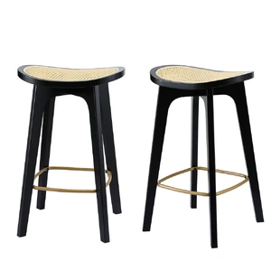Bar Stools Rattan Counter Kitchen Dinning Chair Bamboo Saddle