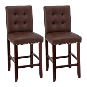 Bar Stools Kitchen Dining Chairs Counter PU Leather Wooden Ada