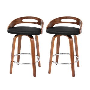 Bar Stools Swivel Dining Chairs Low Back Counter Seat PU Cushion