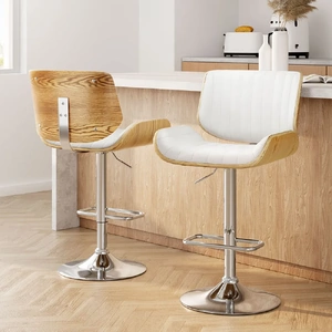 Bar Stools Adjustable Leather Chairs