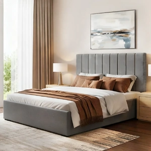 Artiss Bed Frame with Storage Velvet Headboard Gas Lift Platform Base