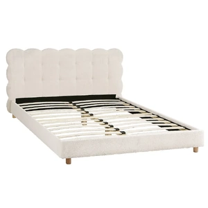 Artiss Bed Frame Cloud Headboard Boucle Fabric Mattress Platform Base