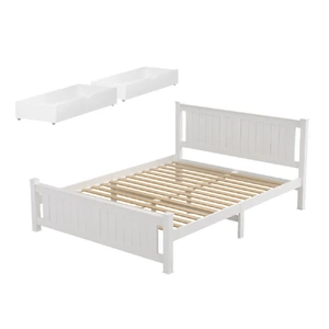 Artiss Bed Frame Wooden Platform with 2 Storage Drawers RIO