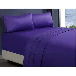 egyptian cotton 1 fitted sheet and 2 pillowcases violet