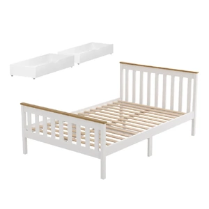 Artiss Bed Frame Wooden Platform with 2 Storage Drawers PONY