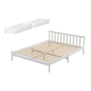 Artiss Bed Frame Wooden Platform with 2 Storage Drawers SOFIE