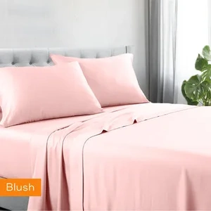 hotel quality cotton rich sheet set blush