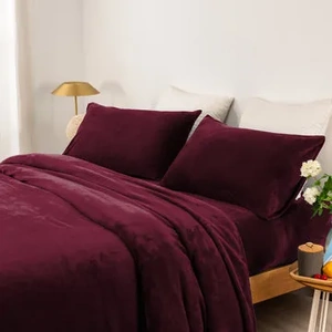 thermal microplush sheet set aubergine