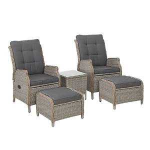Recliner Chairs Table Sun Lounge Wicker Outdoor Furniture Adjustable