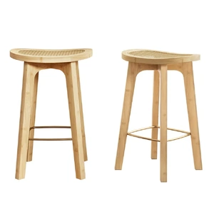 Bar Stools Bamboo Rattan Stool Counter Chair Kitchen Barstools