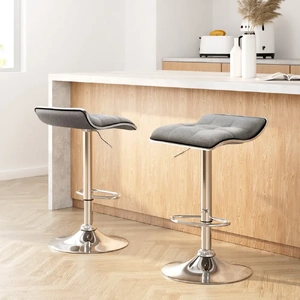 Bar Stools Linen Padded Gas Lift