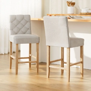 Bar Stools Linen Upholstered Chairs