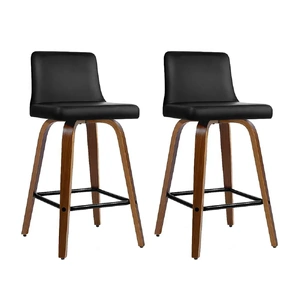 Bar Stools Swivel Leather Padded Wooden