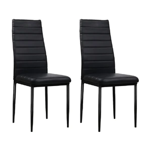 Dining Chairs Set 4 Leather Channel Tufted