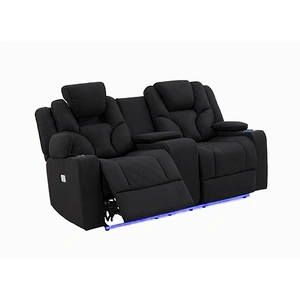 Electric Recliner Stylish Rhino Fabric Couch Lounge LED Features
