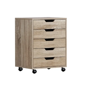 5 Drawer Filing Cabinet Mobile Rolling Storage Cabinet Chest Drawers