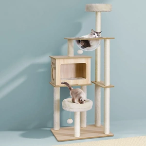 Cat Tree Tower Scratching Post Scratcher Wood Bed Condo House