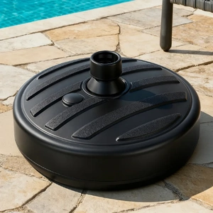 Outdoor Umbrella Base Weight Round Plastic Pole Holder Beach