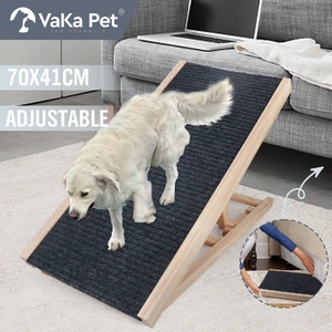 Vaka Foldable Dog Pet Ramp Adjustable Height Dogs Stairs Bed