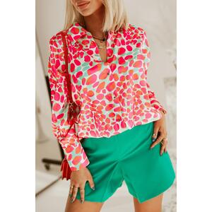 Azura Exchange Abstract Print Long Sleeve Buttoned Shirt