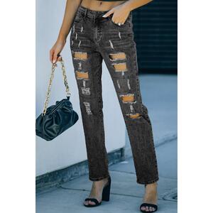 Azura Exchange Buttoned Pockets Distressed Jeans