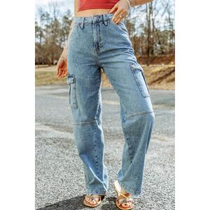 Azura Exchange Cargo-Inspired Wide Leg Jeans