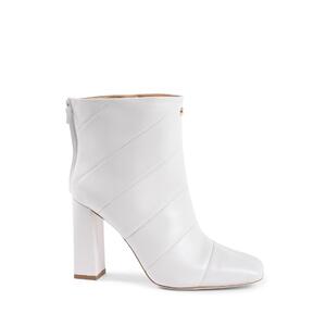 Quilted Leather Ankle Boots with Zip Closure