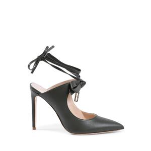 Leather Pointed Toe Mule with Bow Detail