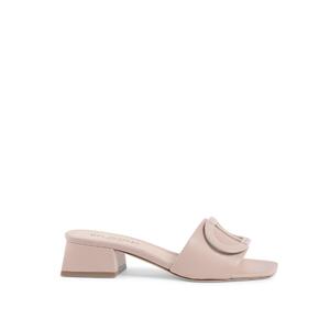 Logo Leather Mule Sandals